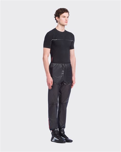 prada cuff joggers|Black Ripstop joggers .